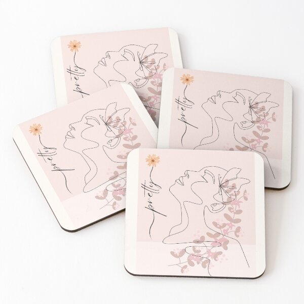 Item preview, Pretty Girl Line Art Pink Pastel designed and sold by marknprints.