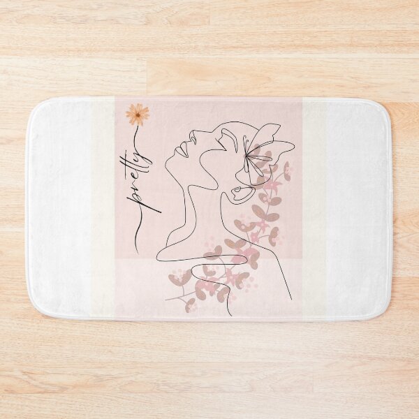 Item preview, Pretty Girl Line Art Pink Pastel designed and sold by marknprints.