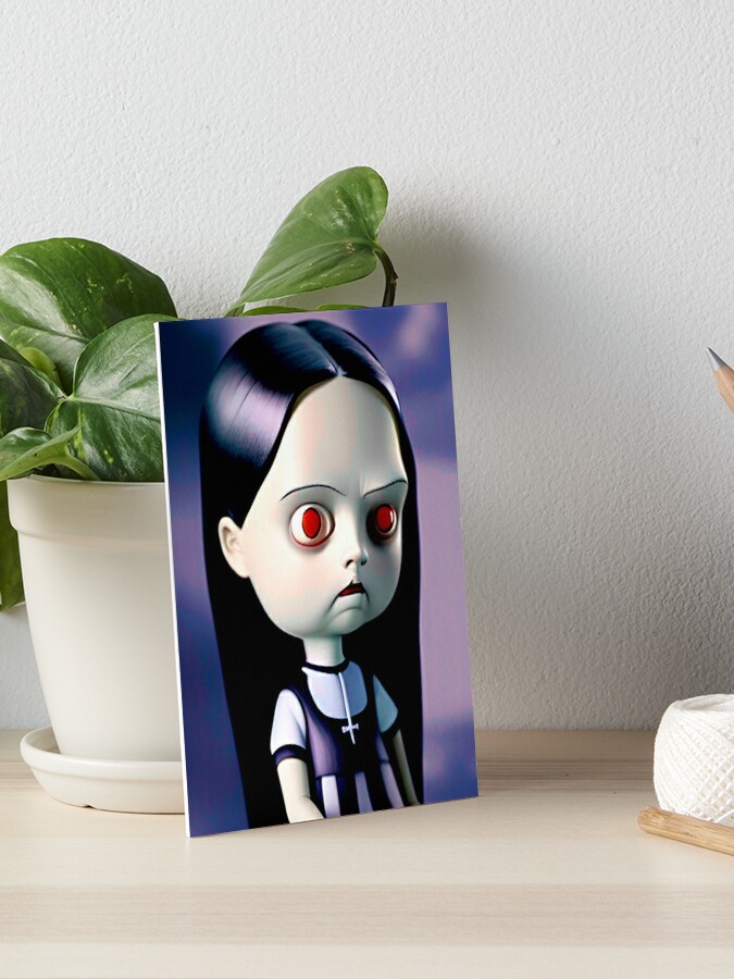 Impression rigide for Sale avec l'œuvre « Mercredi Addams Effrayant Poupée  » de l'artiste Elegant-Advice