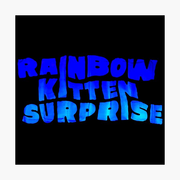 "Rainbow Kitten Surprise Blue Color" Photographic Print for Sale by