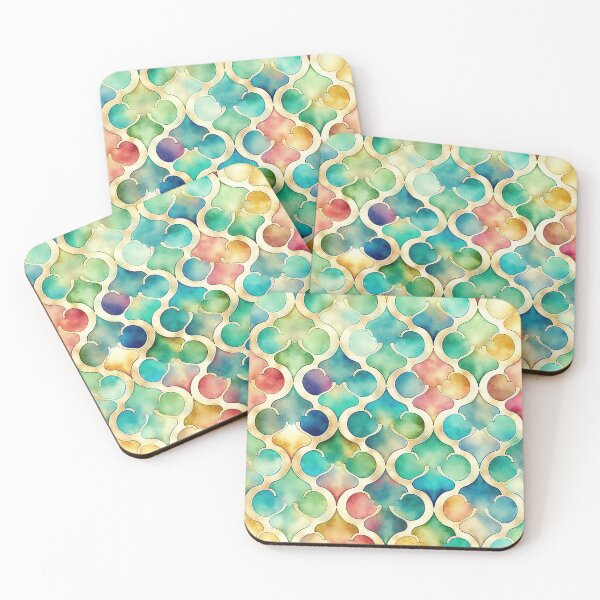 Artikelvorschau, Aquarell Ogee Quatrefoil Spalier #4 entworfen und verkauft von Patternifico.