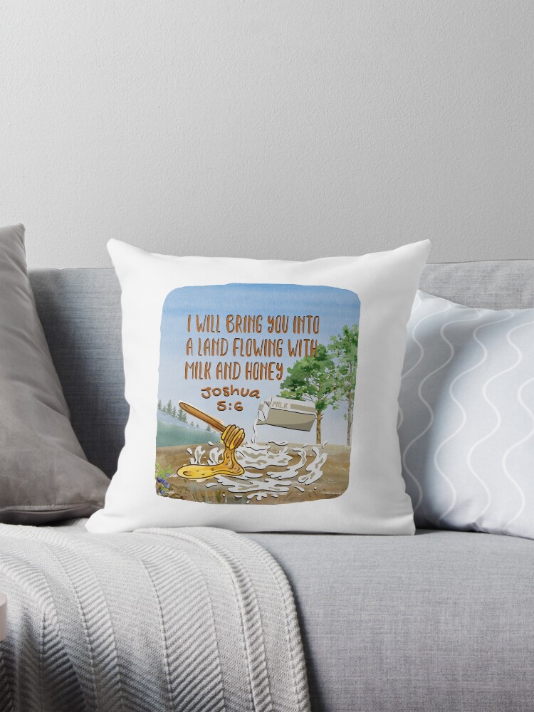 To A Land Flowing With Milk And Honey {Cushion Cover} To A Land Flowing With Milk And Honey {Cushion Cover}