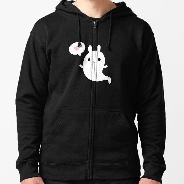 Cutie Bunny Ghost | Nikury Zipped Hoodie