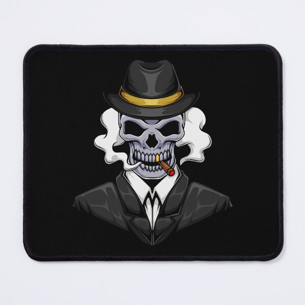Item preview, Smoking Gentleman Skull Mafia Skeleton Wearing Suit Gangster designed and sold by KANDA EUATHAM.