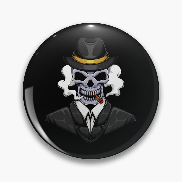 Item preview, Smoking Gentleman Skull Mafia Skeleton Wearing Suit Gangster designed and sold by KANDA EUATHAM.