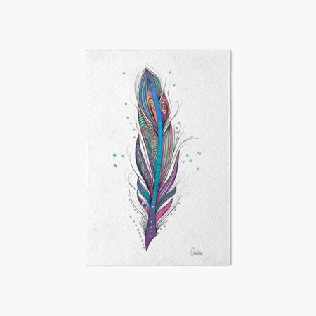 Fantastic Feather in white Art Board Print