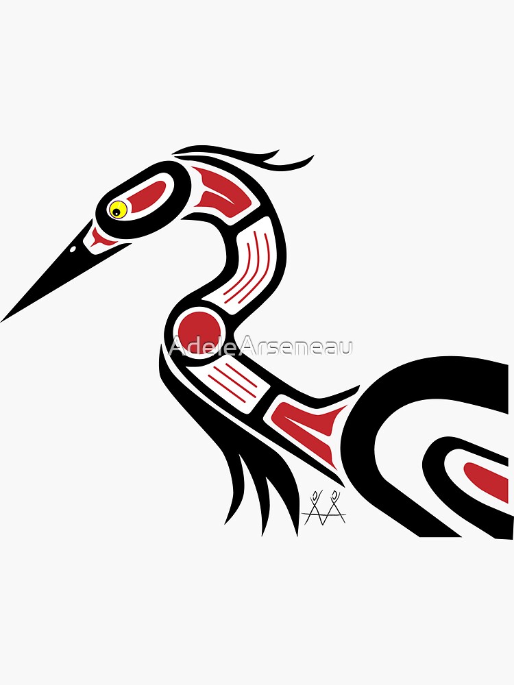 Thumbnail 3 of 3, Sticker, Mohkahasiw: Heron designed and sold by AdeleArseneau.