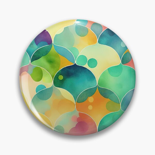 Item preview, Watercolour Ogee Fishscales designed and sold by Patternifico.