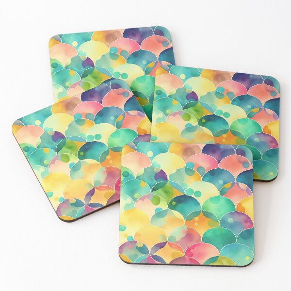 Item preview, Watercolour Ogee Fishscales designed and sold by Patternifico.