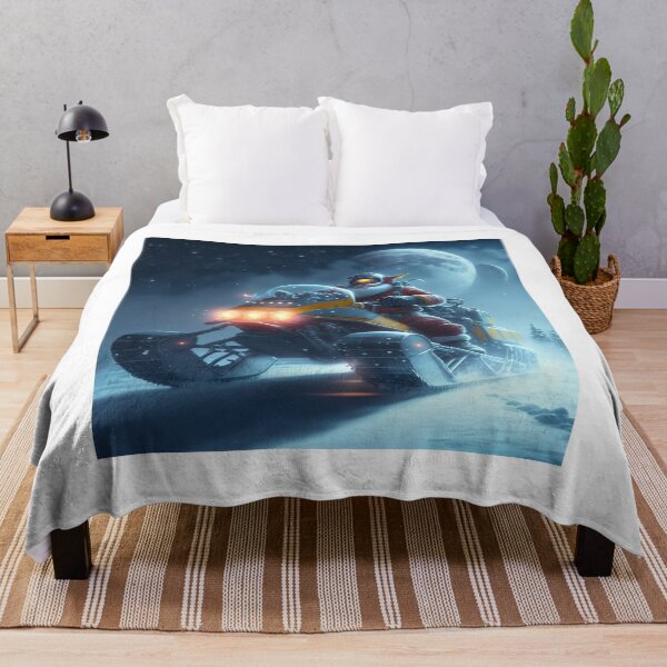 Item preview, Santa Claus drives a snowmobile with pawshop written on it while flying through a snowstorm, moonlight, designed and sold by seifmarket.