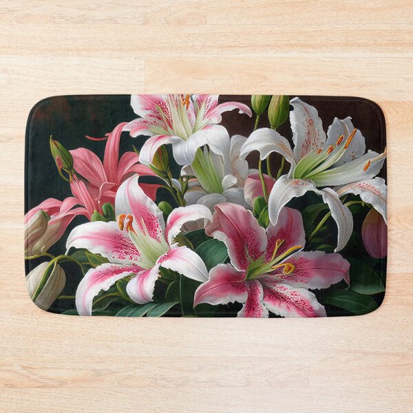 Item preview, Painting of Pink and White Lilies designed and sold by kansaikate.