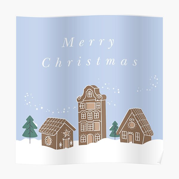 Merry Christmas Gingerbread Home Poster