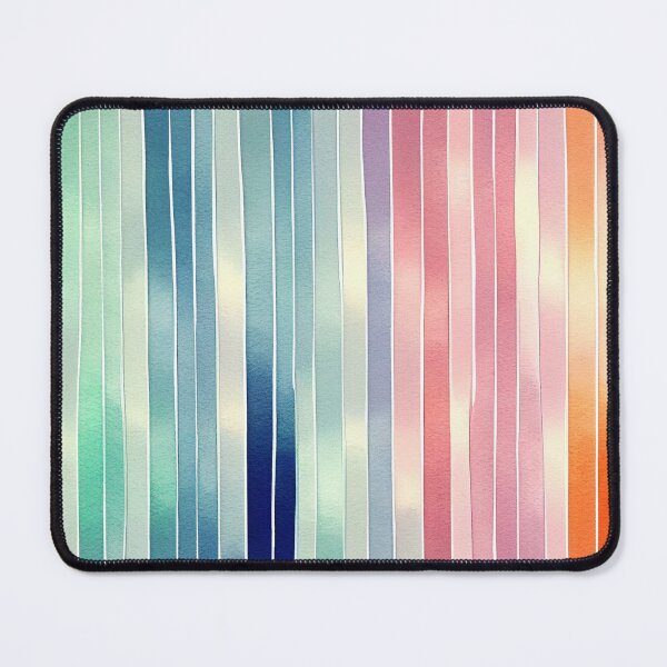 Item preview, "Kimberly" - Watercolor Abstract Painting Stripes Pattern in Blue, Yellow, Green, White, Pink, Orange, Purple, Navy, Cream, designed and sold by HiArtify ❤️.
