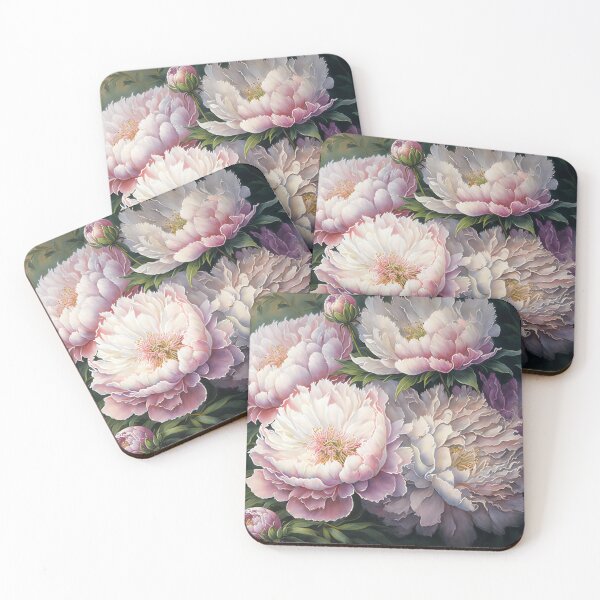 Item preview, Watercolor Painting of Pale Pink Peonies designed and sold by kansaikate.