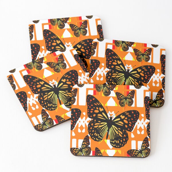 Item preview, Orange / White  / Fire Color  Native Butterfly Blanket Print  designed and sold by JMWCD.