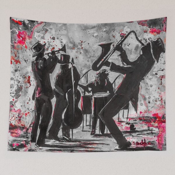 Item preview, Jazz on Red White and Black designed and sold by Sally peckham.
