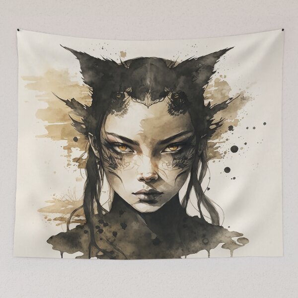 Artikelvorschau, Woman black soul - sumie painting entworfen und verkauft von MaitionDesigns.