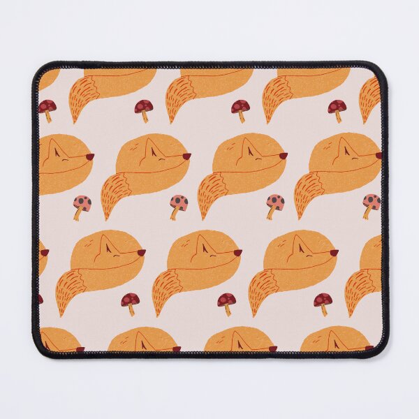 Item preview, Sleeping arctic fox and cozy mushrooms designed and sold by Ingrid Poole.