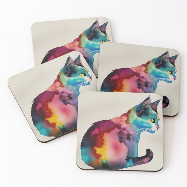 Item preview, Watercolor profile of a cute cat. Digital artwork. designed and sold by Bookwyrm-Bazaar.