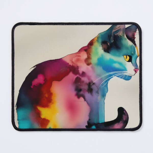Item preview, Watercolor profile of a cute cat. Digital artwork. designed and sold by Bookwyrm-Bazaar.