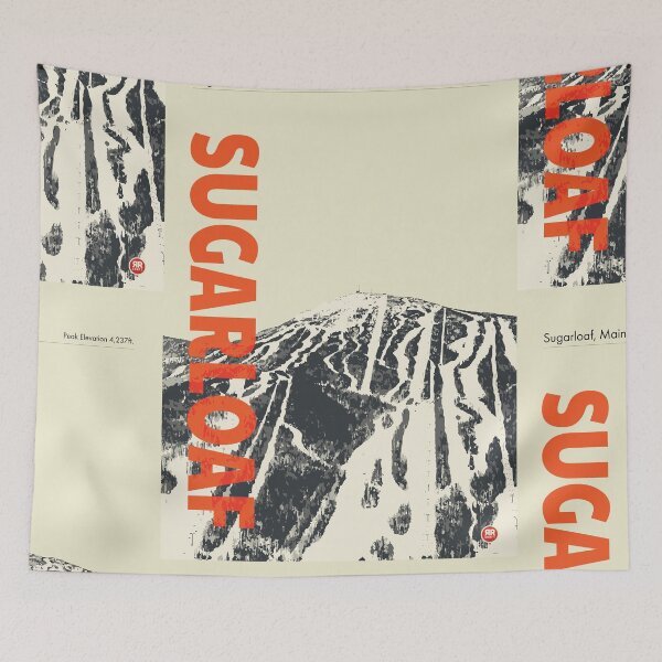 Item preview, Sugarloaf Vintage Modern Ski Travel Poster designed and sold by ROEDERcraft.