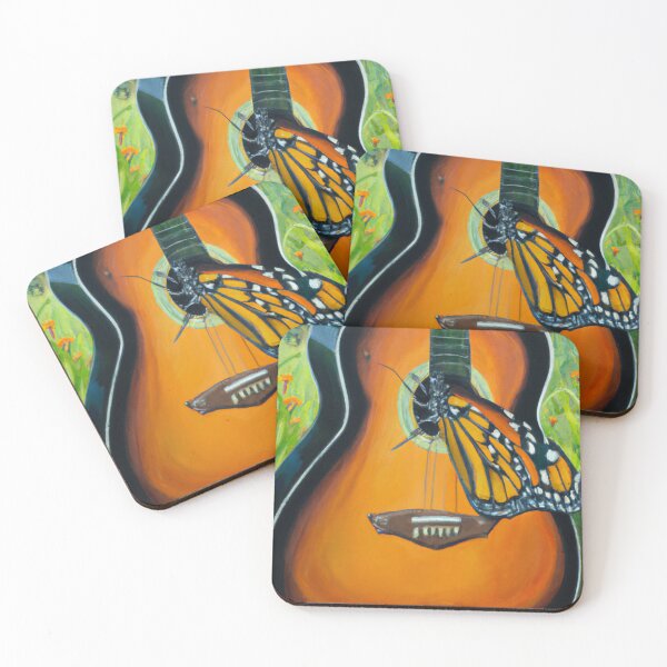 Item preview, Butterfly playing with guitar oil painting designed and sold by Color-Me-Blue.