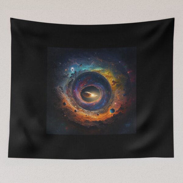 Item preview, Beautiful colorful space with planets and clouds designed and sold by ArtElephant.
