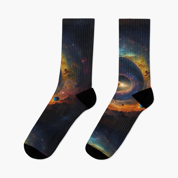 Item preview, Beautiful colorful space with planets and clouds designed and sold by ArtElephant.