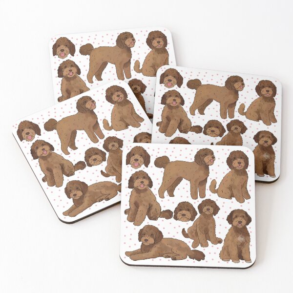 Item preview, Chocolate labradoodle cute illustration  designed and sold by Yarafantasyart.
