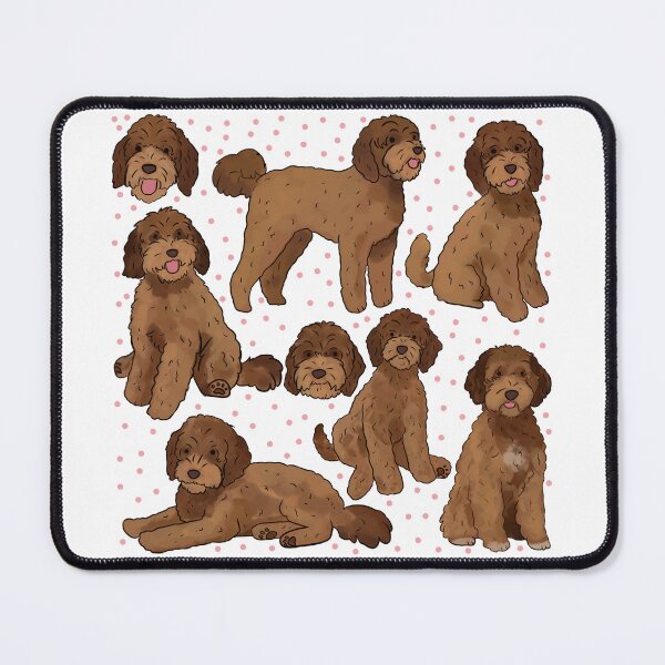 Item preview, Chocolate labradoodle cute illustration designed and sold by Yarafantasyart.