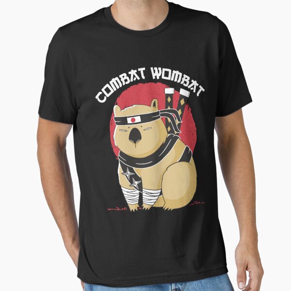 Vista previa del artículo con la obra «Divertido Wombat Ninja Combate Wombat», diseñado y vendido por Designs-By-Zar.