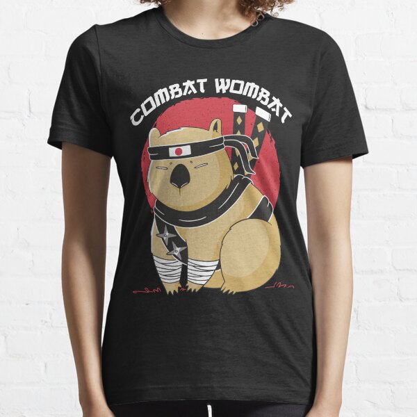 Vista previa del artículo con la obra «Divertido Wombat Ninja Combate Wombat», diseñado y vendido por Designs-By-Zar.