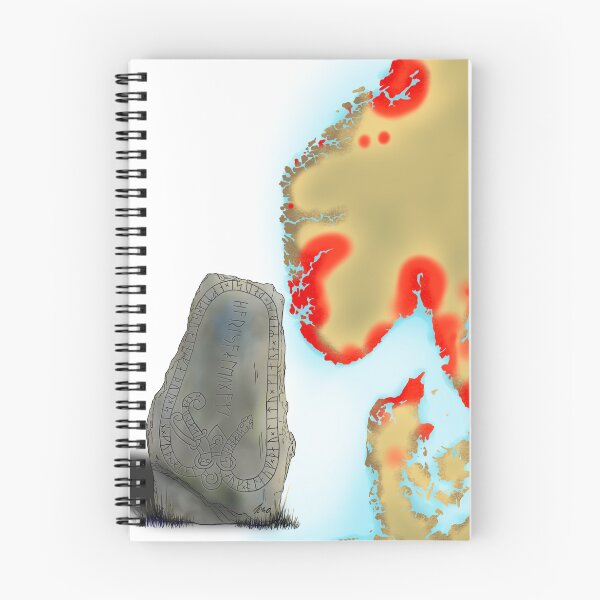 Item preview, Viking runestone map designed and sold by archaeoink.