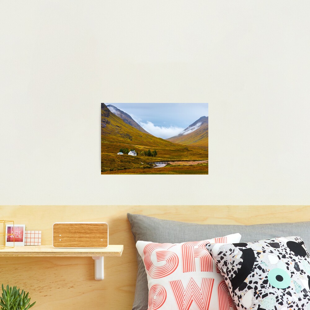 White Cottage Glencoe Photographic Print