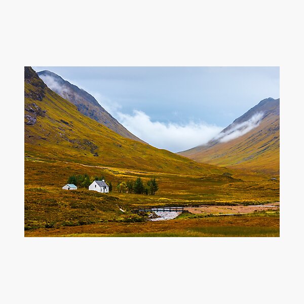 White Cottage Glencoe Photographic Print