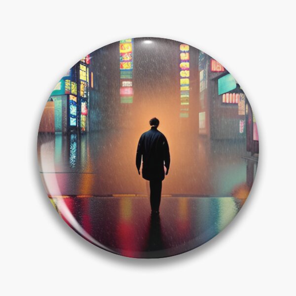 Item preview, A Man in Tokyo Neon Anime Japan Rainy Street Vibes <3 designed and sold by Trendy-Now.