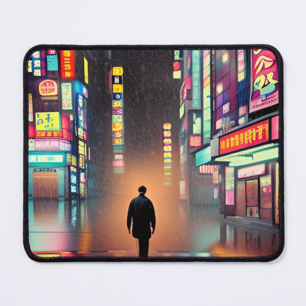 Item preview, A Man in Tokyo Neon Anime Japan Rainy Street Vibes <3 designed and sold by Trendy-Now.