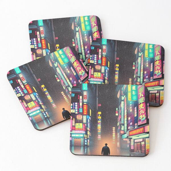 Item preview, A Man in Tokyo Neon Anime Japan Rainy Street Vibes <3 designed and sold by Trendy-Now.