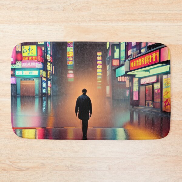 Item preview, A Man in Tokyo Neon Anime Japan Rainy Street Vibes <3 designed and sold by Trendy-Now.