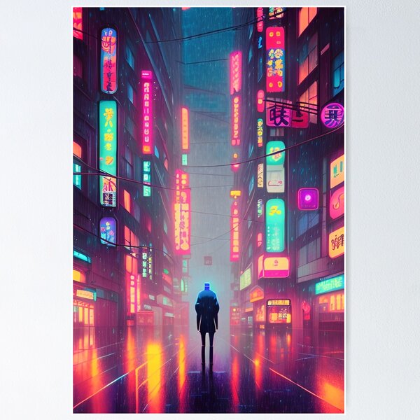 Item preview, Man Tokyo Neon Anime Japan Rainy Night Street Vibes <3 designed and sold by Trendy-Now.