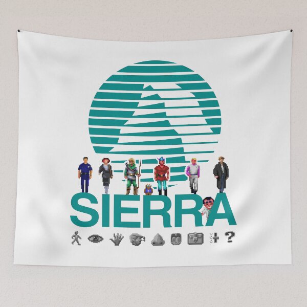 Item preview, Sierra Online Logo (AQUA BLUE) - Gaming Heroes and Icons - Point and Click Graphic Adventure PC Games! designed and sold by RetroTeeStudio.