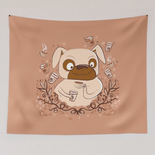 Item preview, Wired up on Coffee PUG dog designed and sold by jasmineberry.