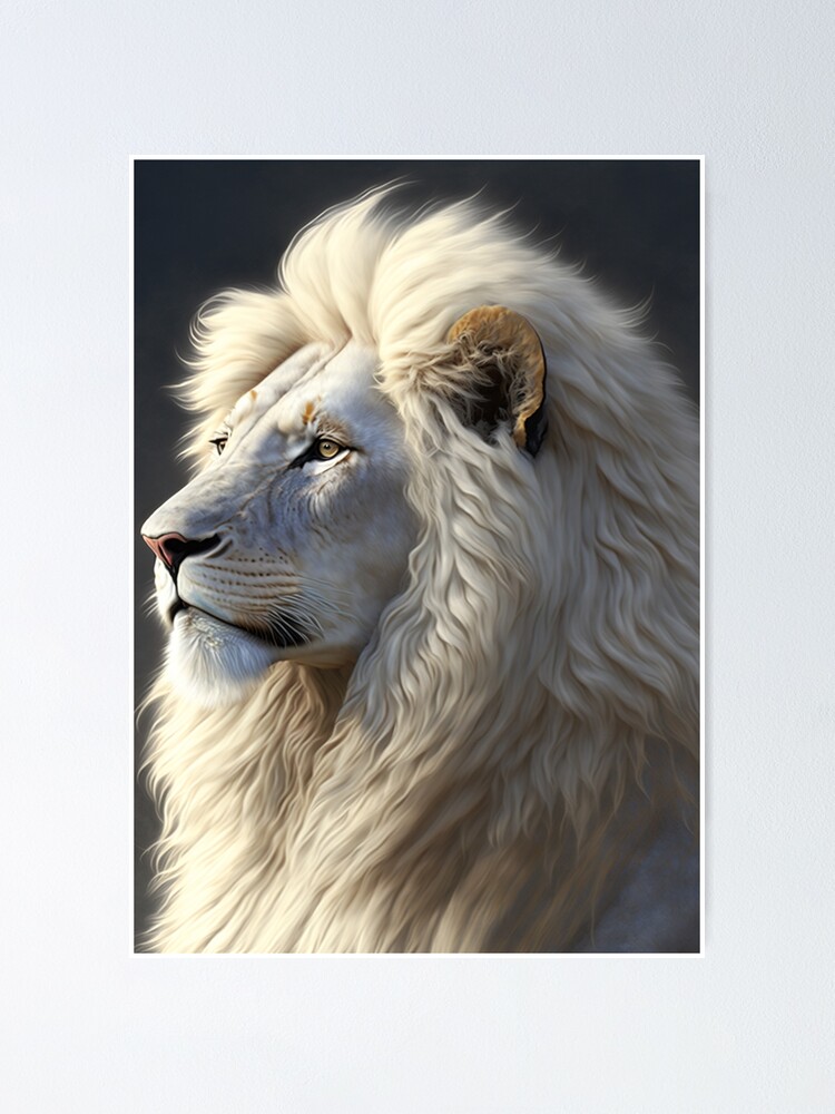 Barbary Lion With Approaching Snow Storm Wall Art, Canvas Prints