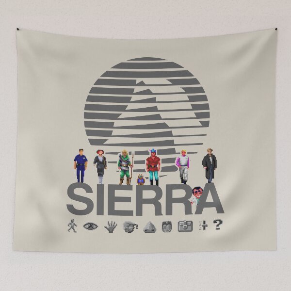 Item preview, Sierra Online Logo (DARK GREY) - Gaming Heroes and Icons - Point and Click Graphic Adventure PC Games! designed and sold by RetroTeeStudio.