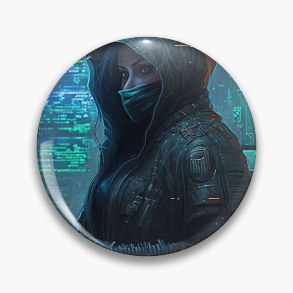 Item preview, Cyberpunk Cyborg Female Hacker designed and sold by AICreateWorlds.