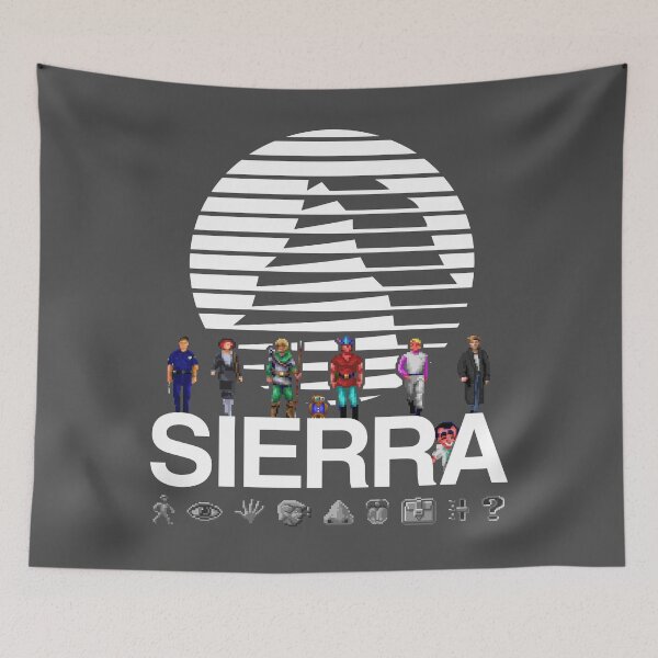 Item preview, Sierra Online Logo (WHITE) - Gaming Heroes and Icons - Point and Click Graphic Adventure PC Games! designed and sold by RetroTeeStudio.