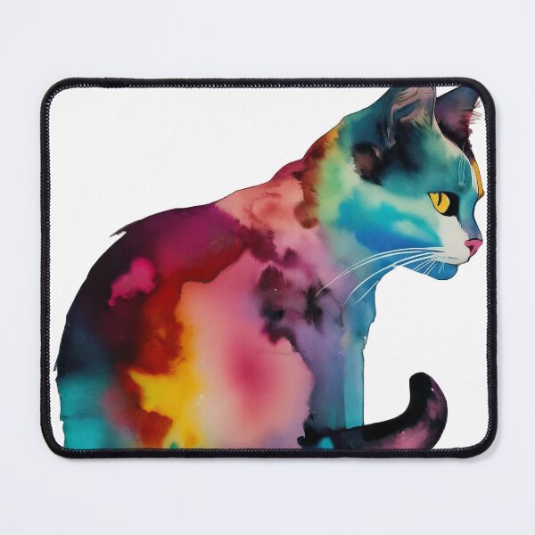 Item preview, Watercolor profile of a cute cat. Digital artwork. designed and sold by Bookwyrm-Bazaar.