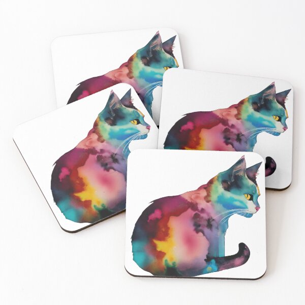 Item preview, Watercolor profile of a cute cat. Digital artwork. designed and sold by Bookwyrm-Bazaar.