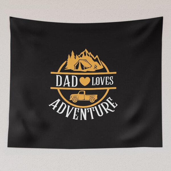 Item preview, Dad Loves Adventure Typography Quote designed and sold by thedazzlingmonk.