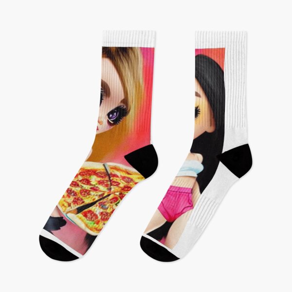 Item preview, Blonde girl and brunette with pizza  designed and sold by JustShineBaby.